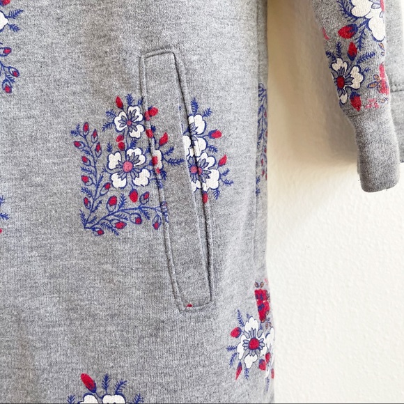 Old Navy Kids Floral Sweatshirt Dress Pockets Size 4 - Picture 2 of 7
